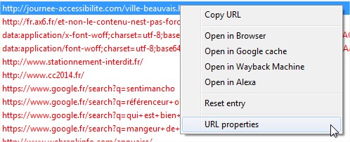 Propriétés de l'URLS